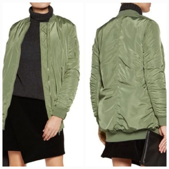 Walter Baker Bomber Jacket Avocado Green Medium